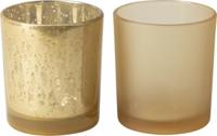 Gusta theelichthouder 7x8cm goud