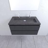 Mueller Salvador badmeubel hoogglans antraciet 100cm 2 kraangaten