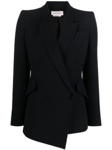 Alexander McQueen blazer boutonné à design asymétrique - Noir