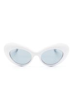 Versace Eyewear lunettes de soleil ovales à motif La Medusa - Blanc