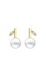 TASAKI boucles d'oreilles Kugel en or 18ct serties de diamants et de perles