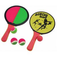 Vangbalspel / Beachball spel incl 4x ballen - roze/groen - strand speelgoed - thumbnail