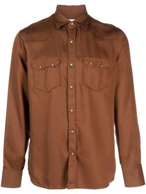 Lardini Lyocell overhemd - Bruin