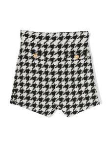 Balmain Kids short en maille à motif pied-de-poule - Noir