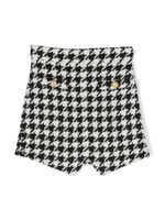 Balmain Kids short en maille à motif pied-de-poule - Noir