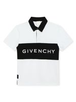 Givenchy Kids polo bicolore à logo brodé - Blanc