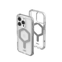 URBAN ARMOR GEAR Plyo MS Case compatibel met Apple iPhone 16 Pro Case (Draadloos / Magnetisch opladen compatibel, Crash-proof Air-Soft hoeken, Opstaande rand) ijs (transparant) / zilver