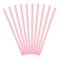 Papieren rietjes lichtroze (10st)