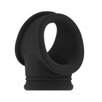 No.48 - Cockring with Ball Strap - Black - thumbnail