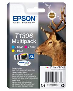 Epson Inktcartridge T1306 Origineel Combipack Cyaan, Magenta, Geel C13T13064012