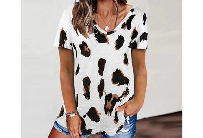 WE Fashion T-shirt met printopdruk en pailletten roze