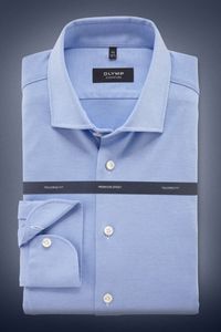 OLYMP SIGNATURE Tailored Fit Jersey shirt blauw, Effen