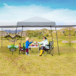 Instant Zonnescherm 300 x 300 cm met Zijwanden Opvouwbare Strandparasol met Tas op Wieltjes UV-Bescherming Buiten Beschutting