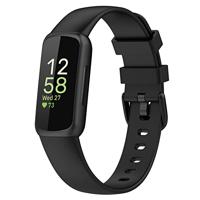 By Qubix - Compatible met Fitbit Inspire 3 - Sportbandje met gesp - Maat: Small - Zwart - Compatible fitbit bandje