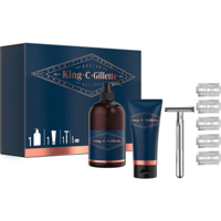 King C. Gillette Starter Kit Geschenkset - Met Safety Razor + 5 Scheermesjes + Baard & Gezichtreiniger