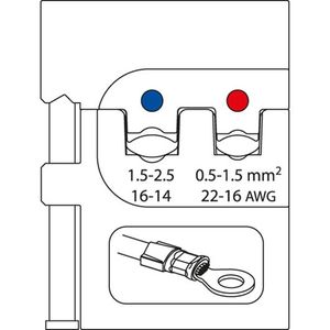 Gedore 8140-02 1830562 Krimpinzetstuk Geïsoleerde kabelschoenen 0.5 tot 2.5 mm²