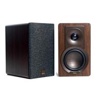 DALI KUPID Premium compacte passieve hifi-plankluidspreker, 2-weg design met 4,5 inch woofer en 1 inch tweeter, inclusief wandhouder (paar) - donker walnoot