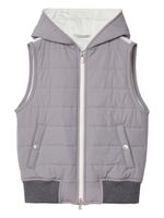 Brunello Cucinelli Kids gilet matelassé à fermeture zippée - Gris - thumbnail