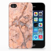 Apple iPhone 4 | 4s TPU Siliconen Hoesje Marmer Oranje