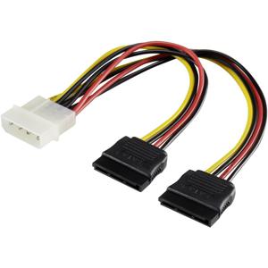 Renkforce Stroom Y-adapter [1x IDE-stroomstekker 4-polig - 2x SATA-stroombus] 0.20 m Zwart, Rood, Geel