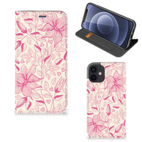 iPhone 12 Mini Smart Cover Pink Flowers - thumbnail