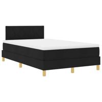 vidaXL Boxspring Bed met Matras Zwart 120x200 cm Stof