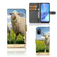 OPPO A53 | OPPO A53s Telefoonhoesje met Pasjes Schaap en Lammetje