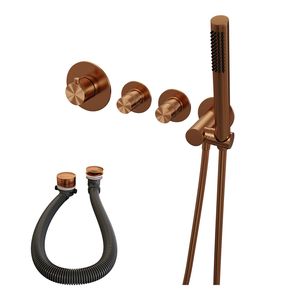 Inbouwthermostaatset Brauer Copper Incl Staafhanddouche En Badafvoer Koper