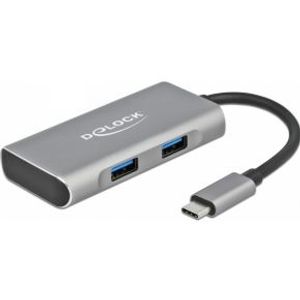 Delock 63260 externe USB 10 Gbps USB Type-C hub met 2 x USB Type-A en 2 x USB Type-C