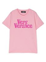 Versace Kids t-shirt en coton à logo imprimé - Rose