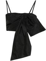 MSGM oversized-bow crepe top - Noir