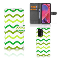 OPPO A54 5G | A74 5G | A93 5G Telefoon Hoesje Zigzag Groen - thumbnail