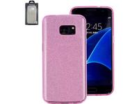 Perlecom Backcover Samsung Galaxy S7 Edge Roze, Glittereffect