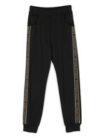 Balmain Kids pantalon de jogging à bande logo - Noir - thumbnail