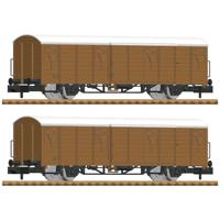 Fleischmann 826213 N 2-delige set gesloten goederenwagons van de DB-AG