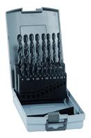 Boor/HSS Sprint spiraalboorset, 19-delig, universele boor voor gebruik in gelegeerd en niet-gelegeerd staal, hoge elasticiteit en buigbestendig, Ø 1-10 mm, met elk 0,5 mm stijgend