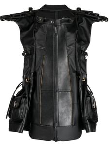 Junya Watanabe gilet zippé à détails métalliques - Noir