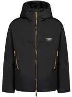 Giuseppe Zanotti veste bomber zippée à logo brodé - Noir