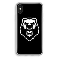 Angry Bear (black): iPhone XS Transparant Hoesje