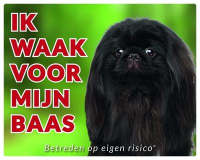 Pekingees Waakbord - Ik waak voor mijn baas Zwart