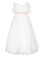 AMAYA robe longue en tulle à broderies - Blanc