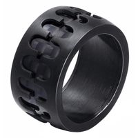 Zwarte stalen mannen ring met Carbon-18mm - thumbnail