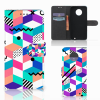 Motorola Moto G6 Plus Bookcase Blokken Kleurrijk