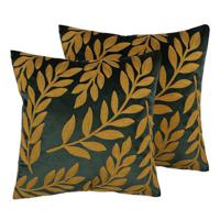 Beliani-MISTLETOE -Sierkussen set van 2-Groen-45 x 45 cm-Fluweel