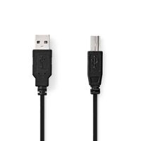 Nedis USB-Kabel | USB 2.0 | USB-A Male | USB-B Male | 480 Mbps | Vernikkeld | 5.00 m | Rond | PVC | Zwart | Blister - CCGB60100BK50 - thumbnail