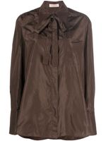 Valentino Garavani chemise en soie à manches longues - Marron