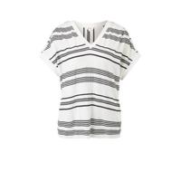 s.Oliver gestreepte top ecru/zwart
