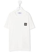 Stone Island Junior t-shirt à patch logo - Blanc