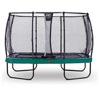 EXIT Toys Elegant Premium Rechthoekige Trampoline - Met Deluxe Veiligheidsnet - Extra Sterk en Stabiel Frame - Lange Veren - Roestvast - Eenvoudige Montage - Luxe Afwerkingsniveau - 244x427cm - Groen