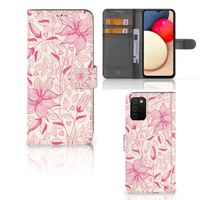 Samsung Galaxy A03s Hoesje Pink Flowers